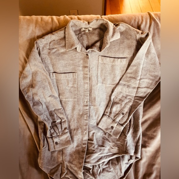Madewell Tops - Gray fleece button down